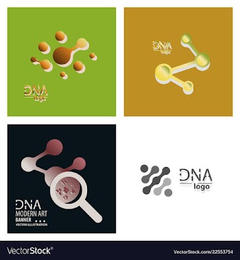 Set of dna design over white background vector image