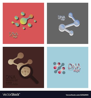Set of dna design over white background vector image