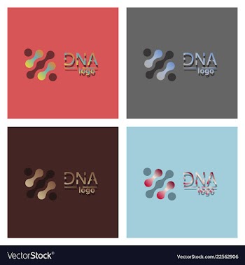 Set of dna design over white background vector image