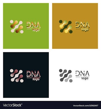 Set of dna design over white background vector image