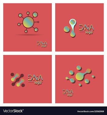 Set of dna design over white background vector image