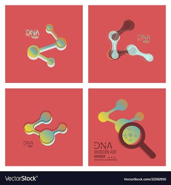 Set of dna design over white background vector image
