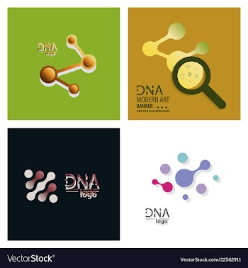 Set of dna design over white background vector image