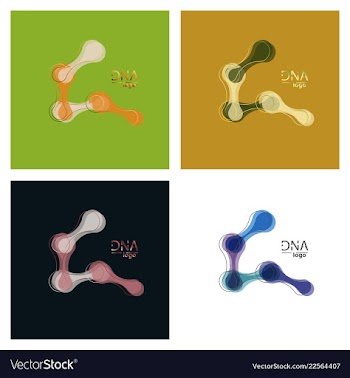 Set of dna design over white background vector image