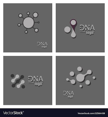 Set of dna design over white background vector image