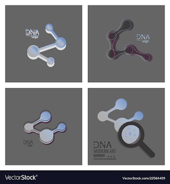 Set of dna design over white background vector image
