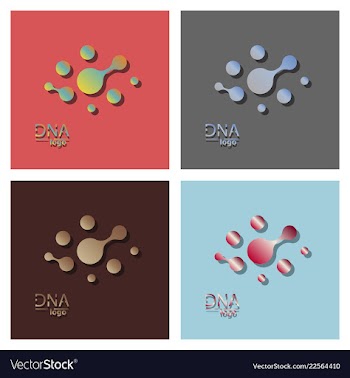 Set of dna design over white background vector image