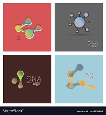 Set of dna design over white background vector image