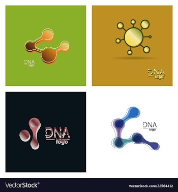 Set of dna design over white background vector image