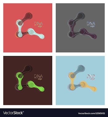 Set of dna design over white background vector image