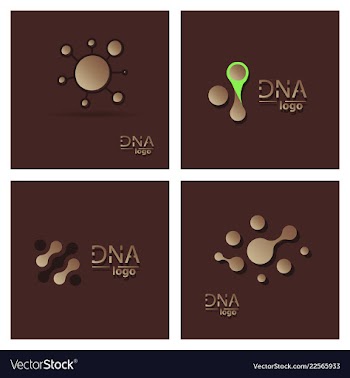 Set of dna design over white background vector image