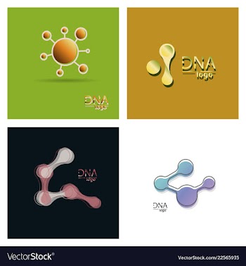 Set of dna design over white background vector image