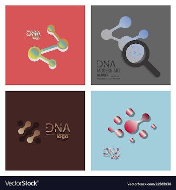 Set of dna design over white background vector image