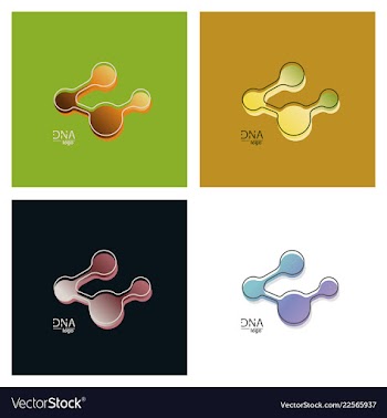 Set of dna design over white background vector image