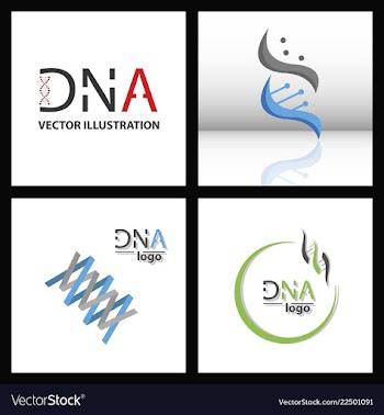 Set of dna helix logo template genetics design vector image