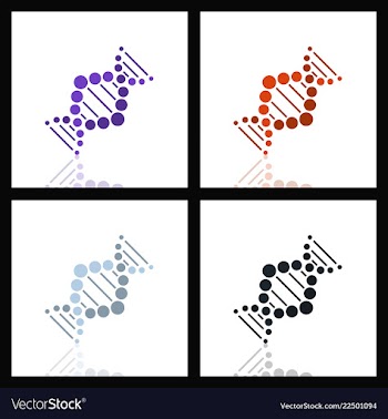 Set of dna helix logo template genetics design vector image