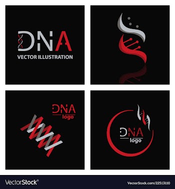 Set of dna helix logo template genetics design vector image