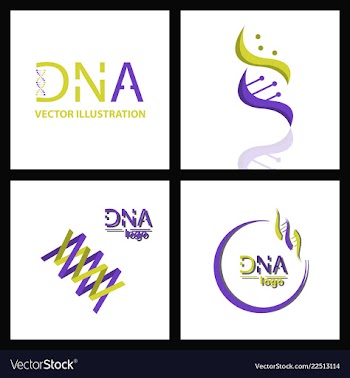 Set of dna helix logo template genetics design vector image