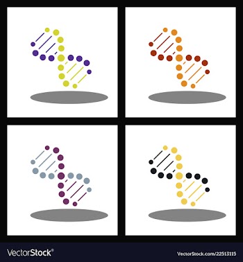 Set of dna helix logo template genetics design vector image