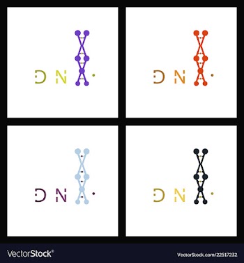 Set of dna helix logo template genetics design vector image