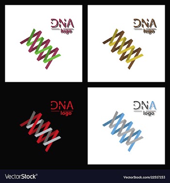 Set of dna helix logo template genetics design vector image
