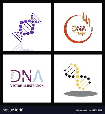 Set of dna helix logo template genetics design vector image