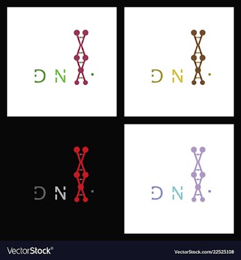 Set of dna helix logo template genetics design vector image