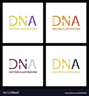 Set of dna helix logo template genetics design vector image