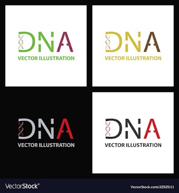 Set of dna helix logo template genetics design vector image