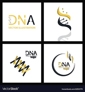 Set of dna helix logo template genetics design vector image