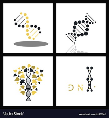 Set of dna helix logo template genetics design vector image