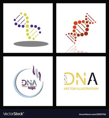 Set of dna helix logo template genetics design vector image