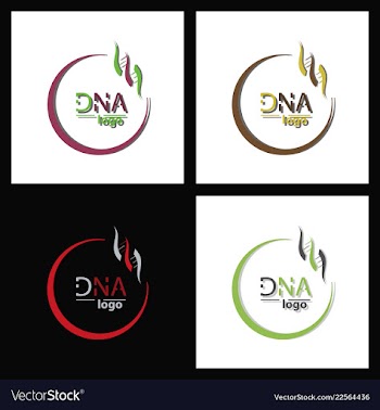 Set of dna helix logo template genetics design vector image