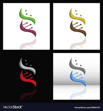 Set of dna helix logo template genetics design vector image