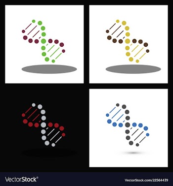 Set of dna helix logo template genetics design vector image