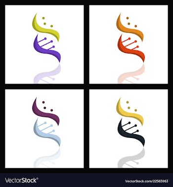 Set of dna helix logo template genetics design vector image