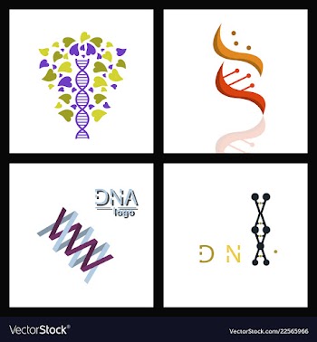 Set of dna helix logo template genetics design vector image