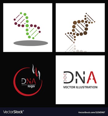 Set of dna helix logo template genetics design vector image