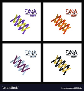 Set of dna helix logo template genetics design vector image