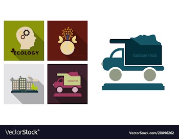 Set of ecology icons in flat style with shadow vector image