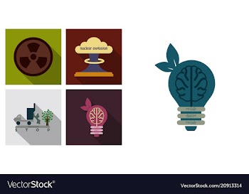 Set of ecology icons in flat style with shadow vector image