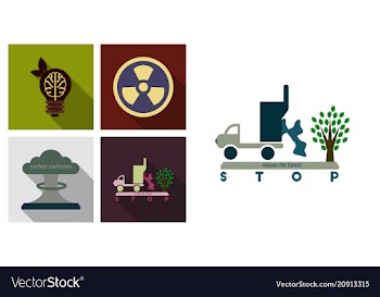 Set of ecology icons in flat style with shadow vector image