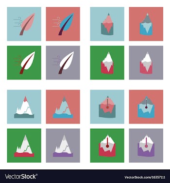 Set of ecology icons on color backgrounds square vector image