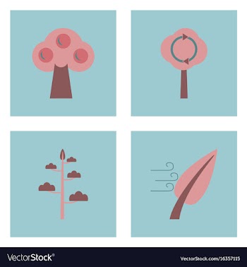 Set of ecology icons on color backgrounds square vector image
