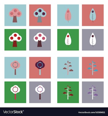Set of ecology icons on color backgrounds square vector image
