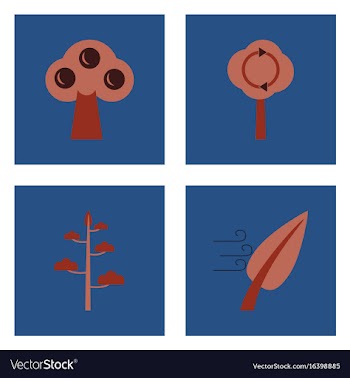 Set of ecology icons on color backgrounds square vector image