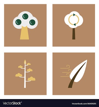 Set of ecology icons on color backgrounds square vector image