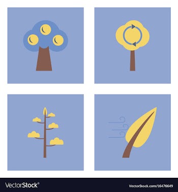 Set of ecology icons on color backgrounds square vector image
