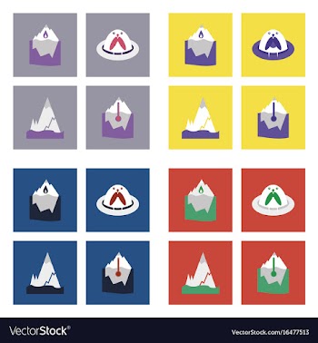 Set of ecology icons on color backgrounds square vector image