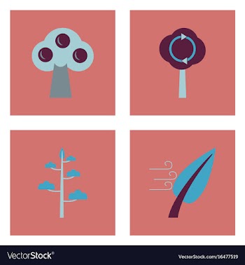 Set of ecology icons on color backgrounds square vector image